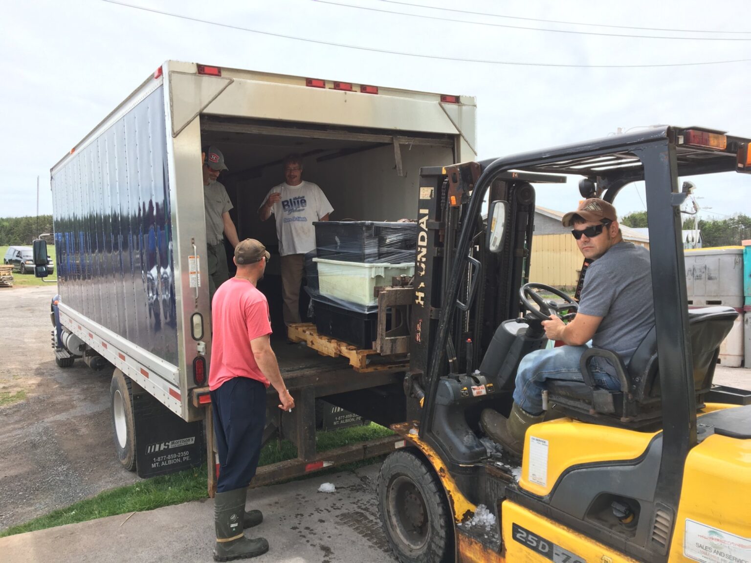 Milligan's Fisheries truck on the road